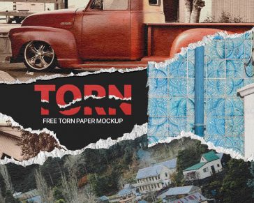 Free Torn Paper Effect Mockup PSD
