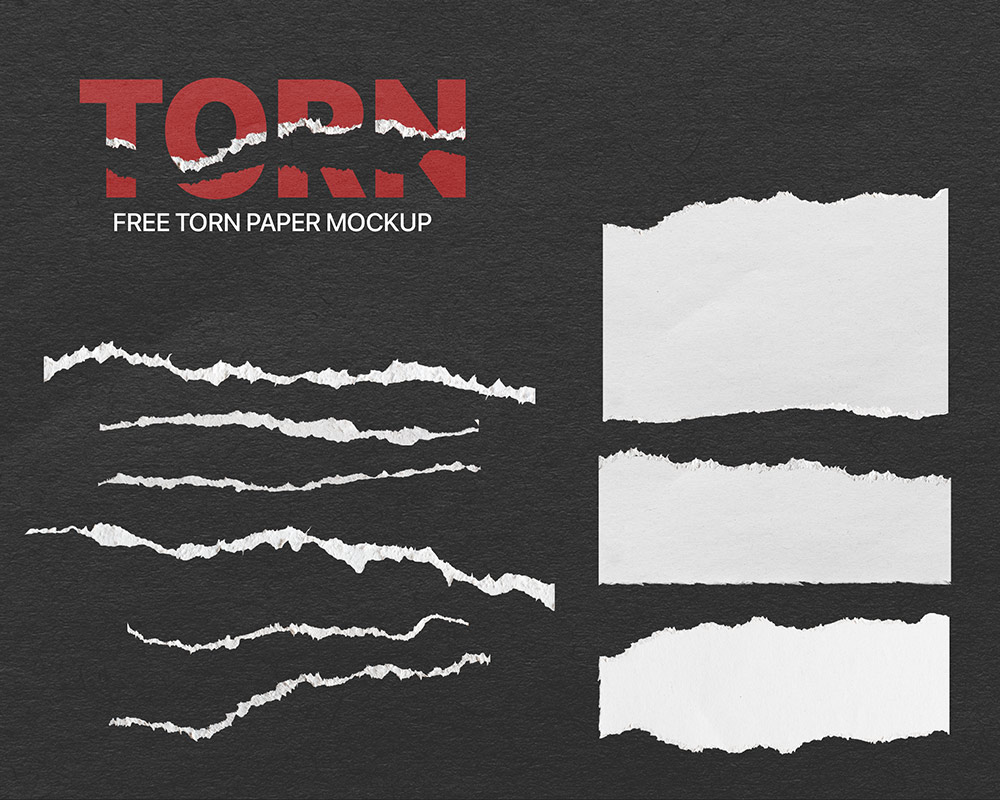 Free Torn Paper Effect Mockup PSD