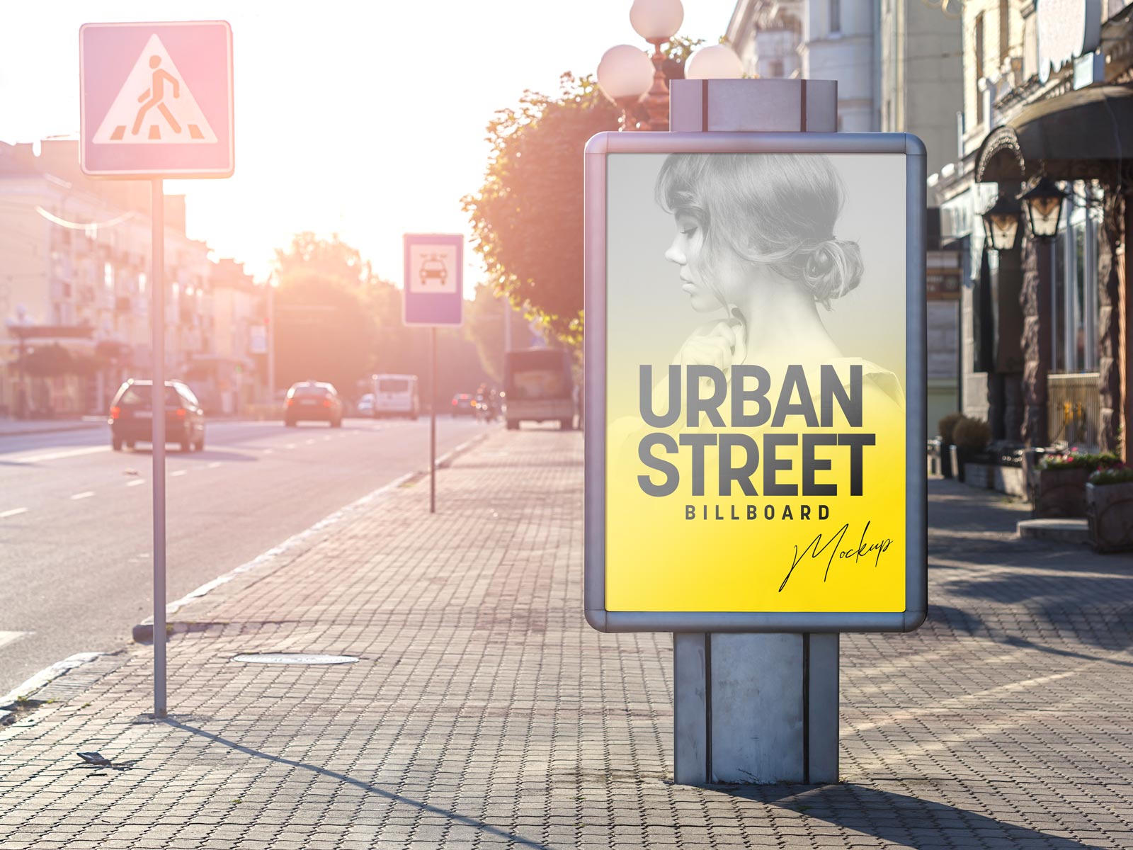 Free Urban Street Billboard Mockup PSD   PsFiles