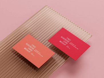 4 Free Plexiglass Business Card Mockup PSD Set