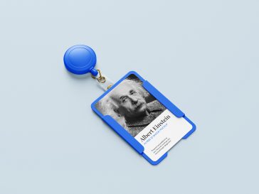 Free Vertical ID Card Badge Holder Reel Mockup PSD Set