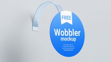 Free Round Shelf Wobbler Mockup PSD Set