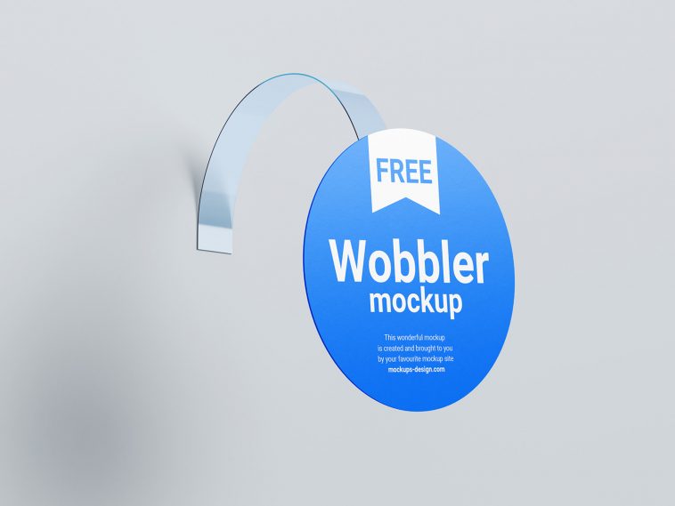 Free Round Shelf Wobbler Mockup PSD Set