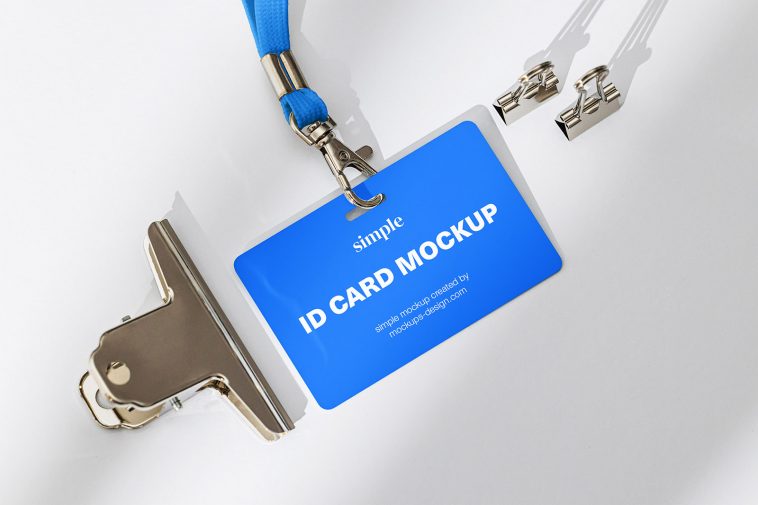Free ID Card On White Background Mockup PSD