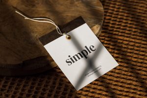 Free Clothing Label Hang Tag Mockup PSD