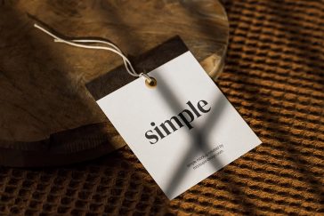 Free Clothing Label Hang Tag Mockup PSD