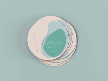 Free Minimal Rounded Coaster Mockup
