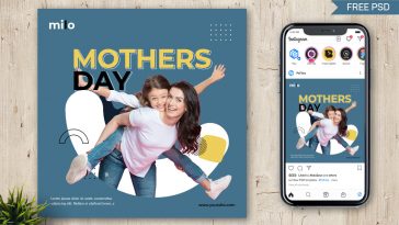 PsFiles Mothers Day 2022 Post Banner Design PSD Template for Free