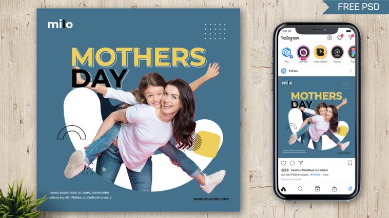 PsFiles Mothers Day 2022 Post Banner Design PSD Template for Free
