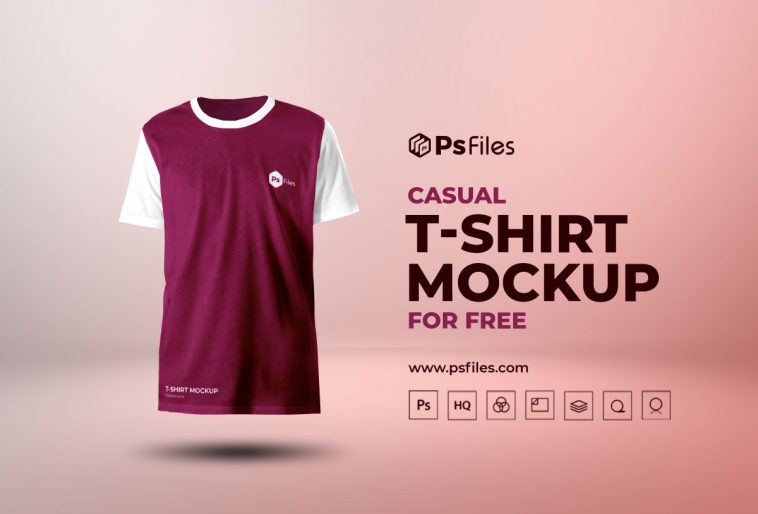PsFiles Free Casual T-shirt_Mockup