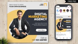 Free Digital Marketing Instagram Post PSD Template