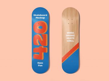 Top View Skateboard Mockup PSD