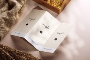 Free Shadow Tri-Fold Brochure Mockup PSD