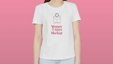 Standing Woman T-shirt Mockup