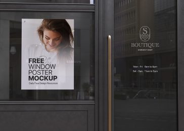 Free Window Poster Mockup