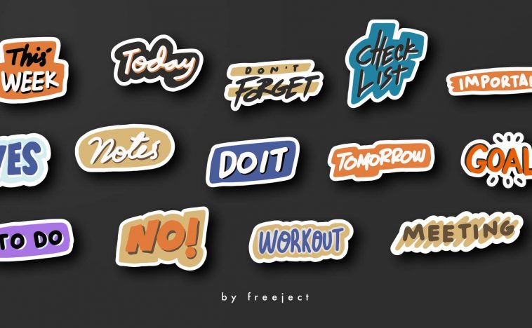 Free 14 Word Sticker VOL 3 - Vector And PNG