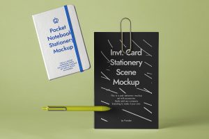 Free Stationery Notebook Mockup PSD