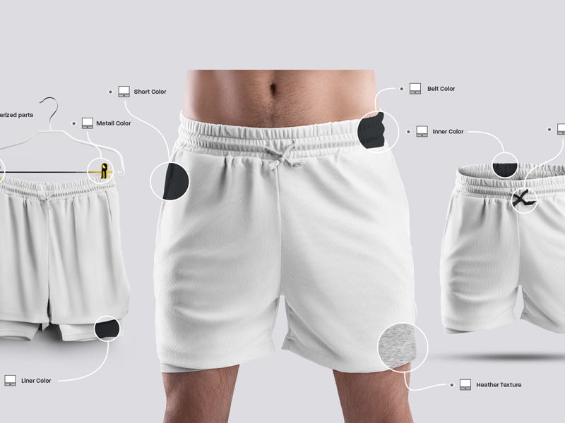 Short Sport Pants for Men Mockup Flat Graphic by graphicvil · Creative  Fabrica