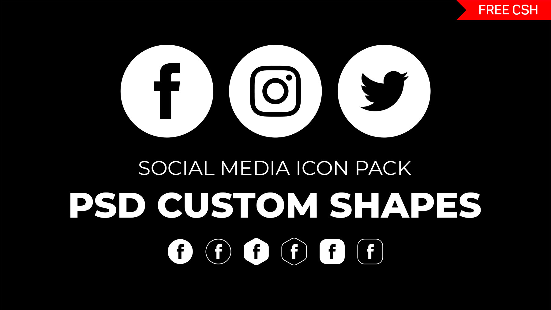 download custom shapes for photoshop social media icons