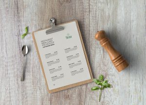 Free Restaurant Menu Card PSD Mockup