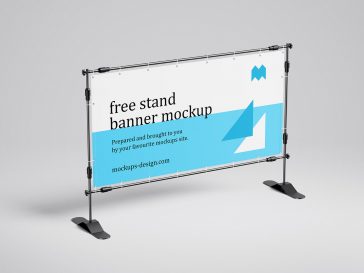 Free Rectangle Event Banner Stand Mockup PSD Set