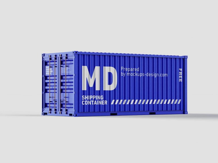 Free Shipping Container Mockup PSD Set
