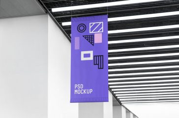 Indoor Vertical Flag Mockup