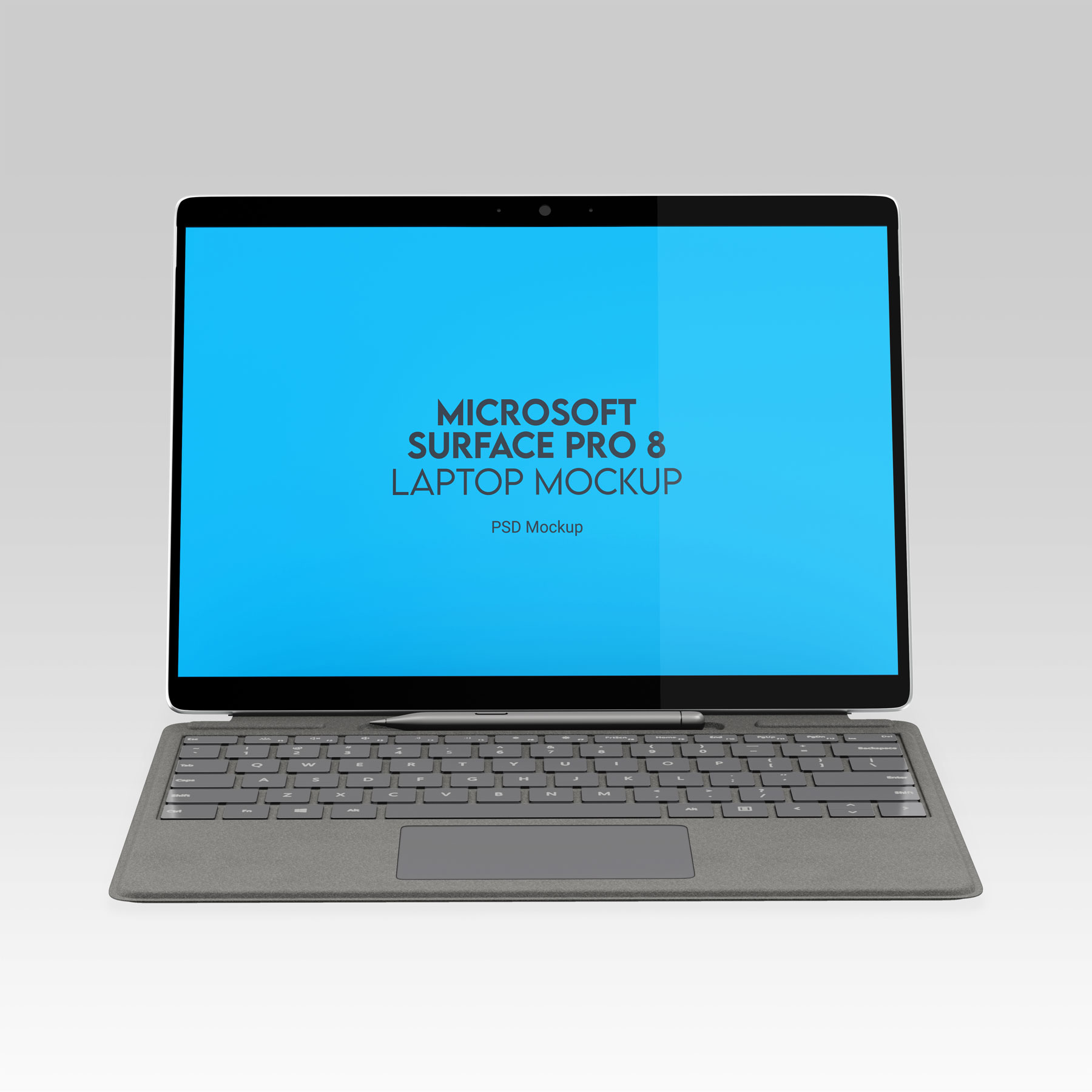 Free Surface Pro 8 Business Laptop Mockup PSD Set