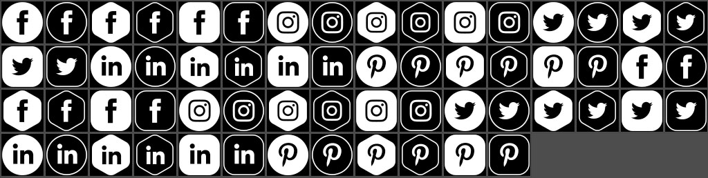 PsFiles 6 Style set Social Media Icons Ps Custom Shapes for Free
