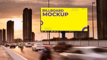 PsFiles Free Giant Billboard Signage Mockup new City Flyover