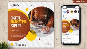 Free Digital Marketing Expert Instagram Post PSD Template