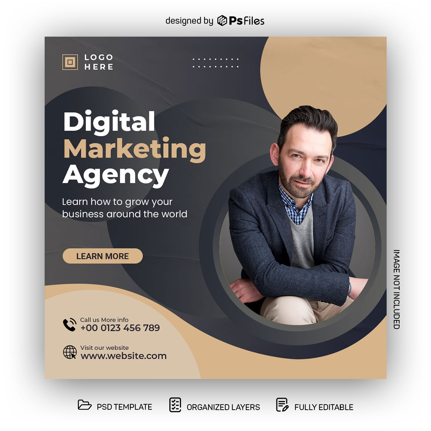 Free Instagram Post Design PSD Template Digital Marketing Agency