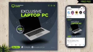 PsFiles Free Instagram Post Design Template for Laptop Offer Sale