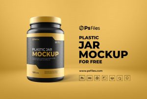 PsFiles Free Plastic Supplement Jar Bottle Mockup PSD