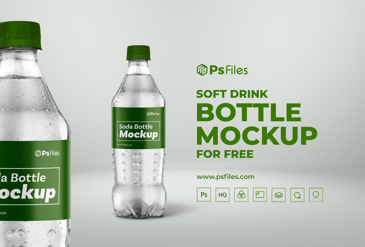 Green Smoothie Bottle Mockup - Free Download Images High Quality