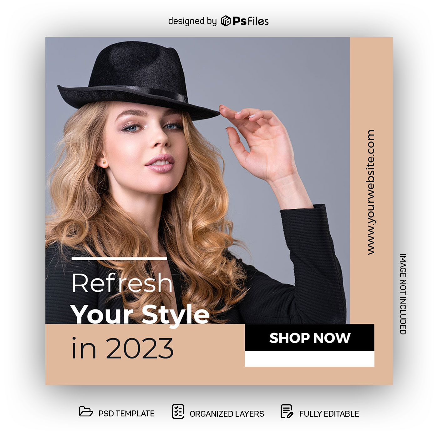 PsFiles Refresh Fashion Style Instagram Post Design Template PSD