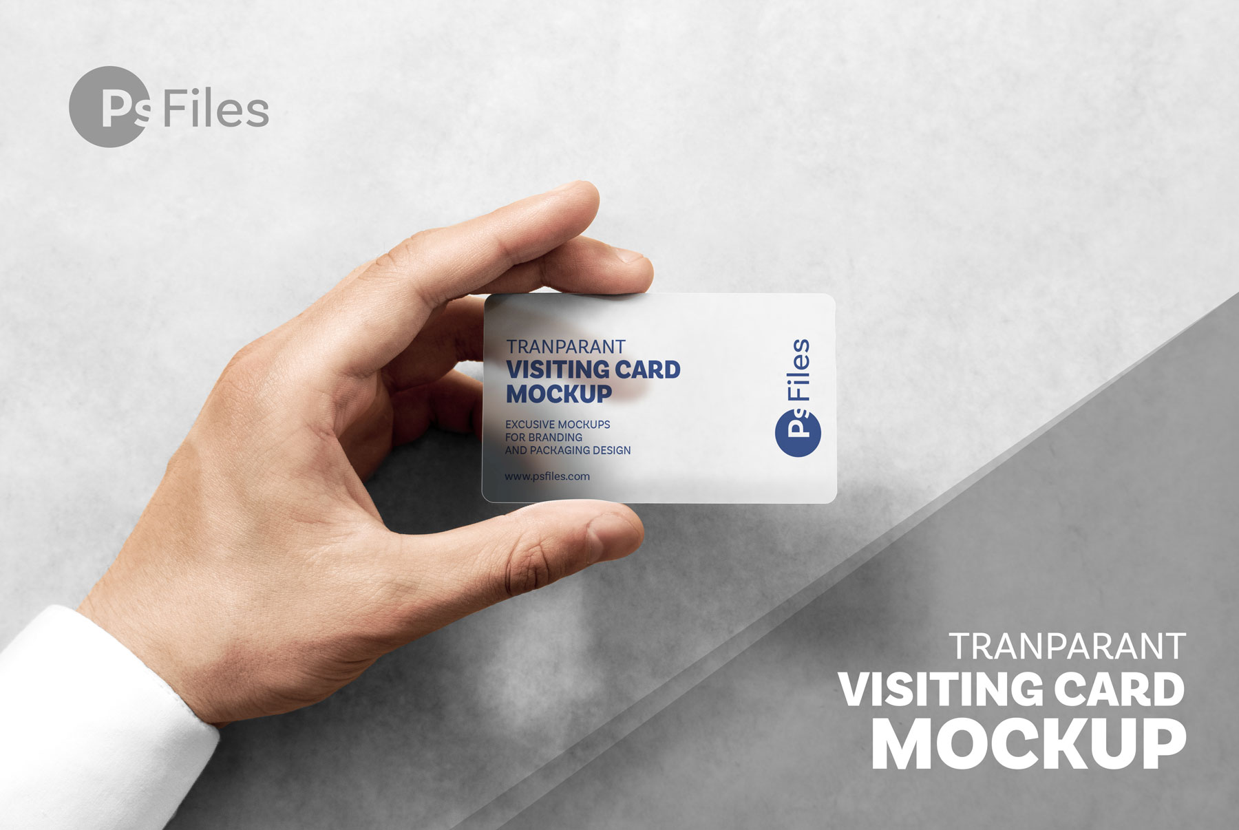 Free Multicolor Plastic Transparent Business Card Mockup Free PSD PsFiles