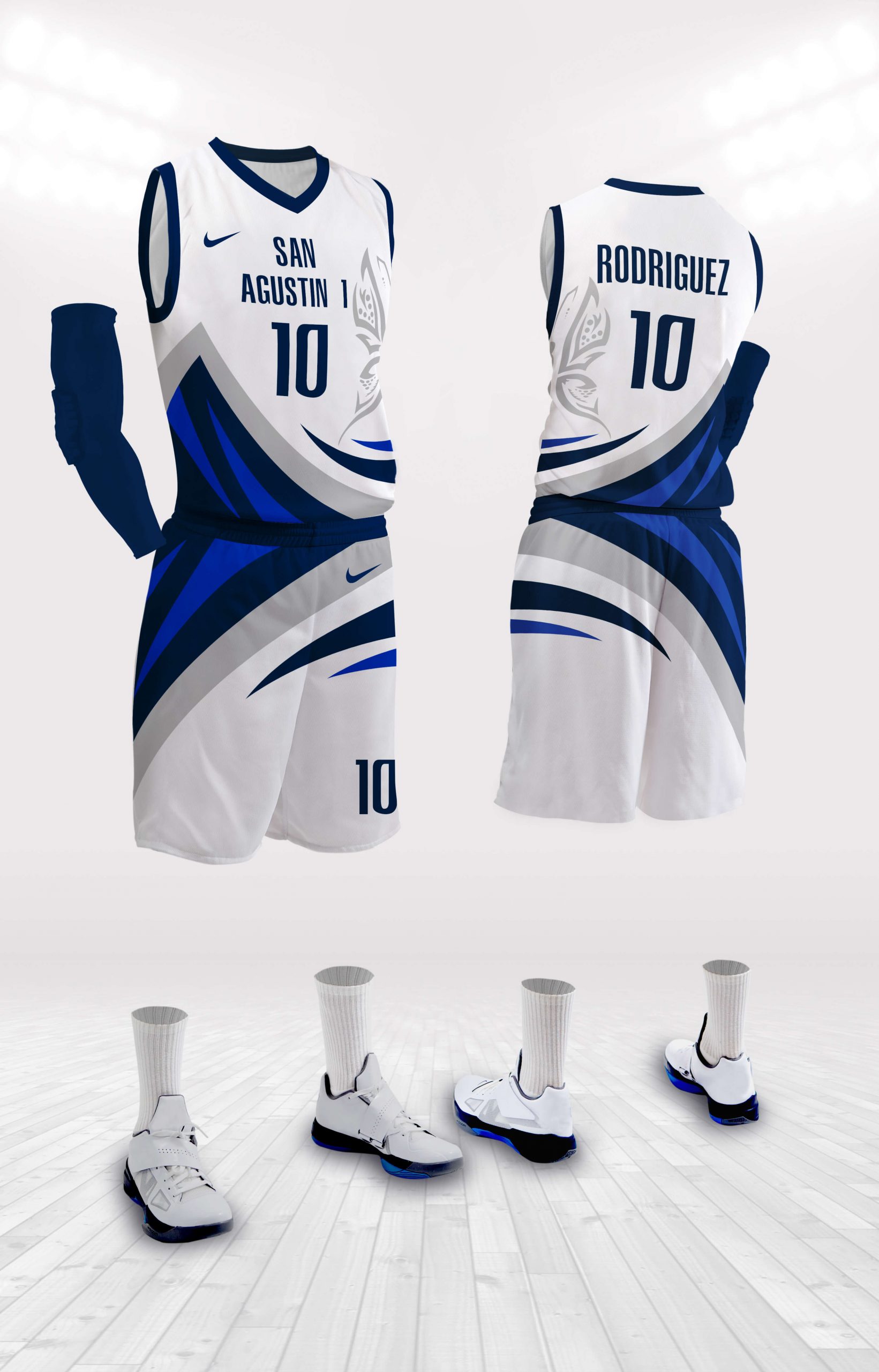 San Agustin Full set Basketball Uniform Jersey Mockup PSD Free PsFiles