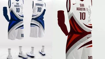 San Agustin Full set Basketball Uniform Jersey Mockup PSD Free