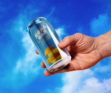 Hand Holding Soda Can Mockup for Free