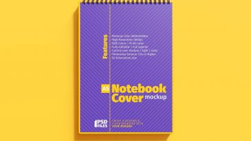Free A5 Cover Notebook Mockup PSD