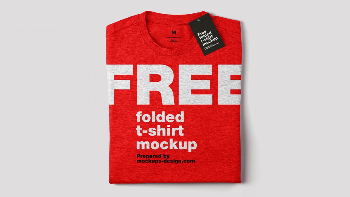 Free Folded T-Shirt Mockup PSD - PsFiles