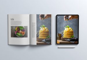Free A4 Magazine with iPad Mockup