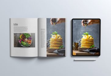 Free A4 Magazine with iPad Mockup