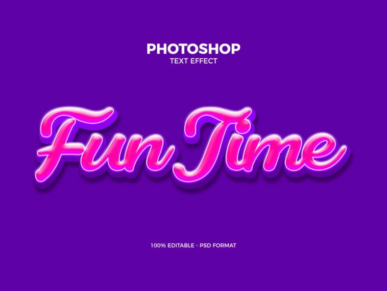Free Fun Time Exposed Style Photoshop Text Effect PSD