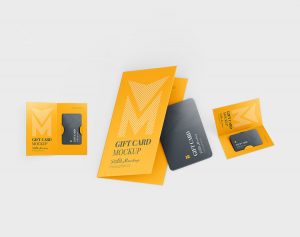 Free Gift Card Mockup PSD Set