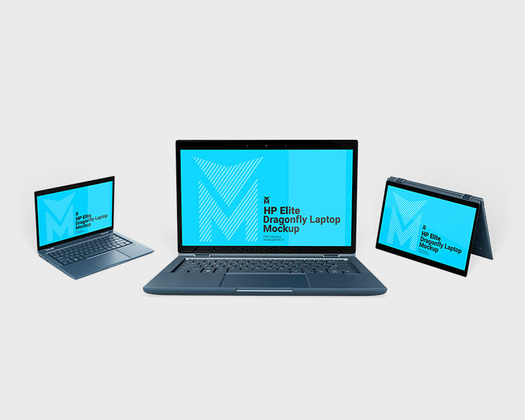 Download Free Free HP Elite Dragonfly Laptop Mockup PSD Set Free PSD