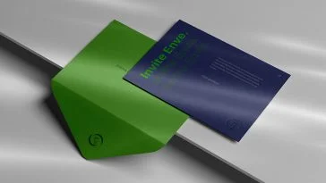 Free Invite Envelope and Card Mockup
