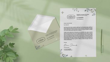 Free Letterhead and Envelope Mockup PSD