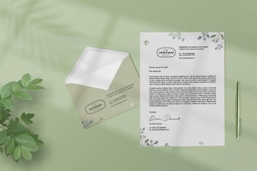 Free Letterhead and Envelope Mockup PSD